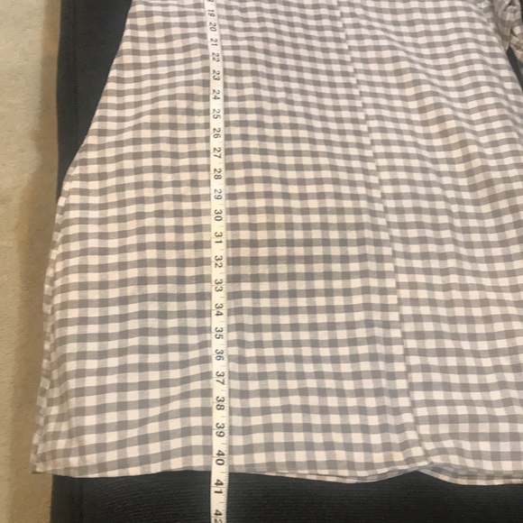 Robbie Bee Gray and White Checkered Gingham Fit & Flare Dress with Tie Waist-12 - Picture 10 of 12